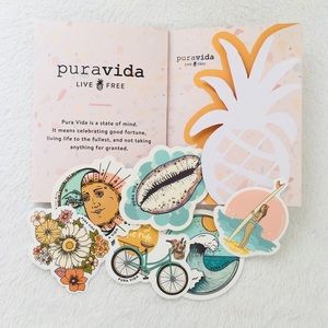 Pura Vida Beach Surf Stickers with Pamphlet, NWOT